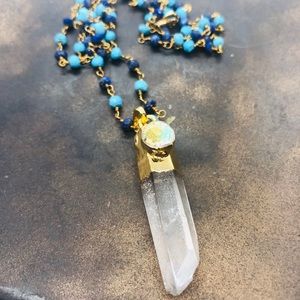 Turquoise & Lapis Rondelle Beads Pendant